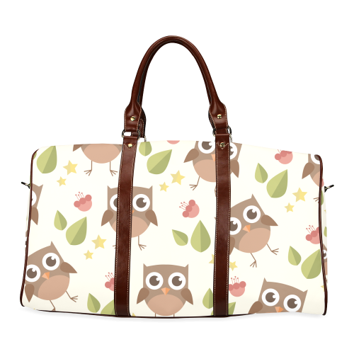 Modern Retro Owl Pattern Waterproof Travel Bag/Large (Model 1639)