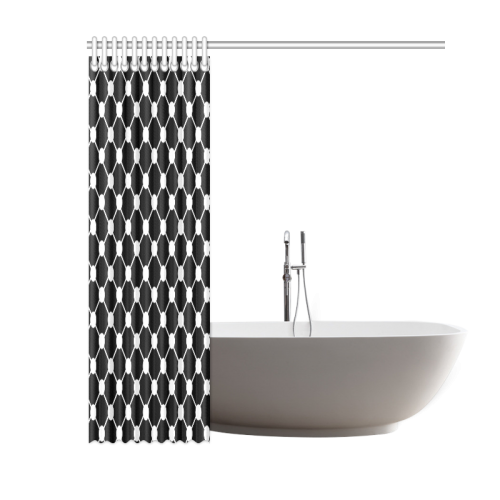 Black and White Trellis Dots Shower Curtain 60"x72"