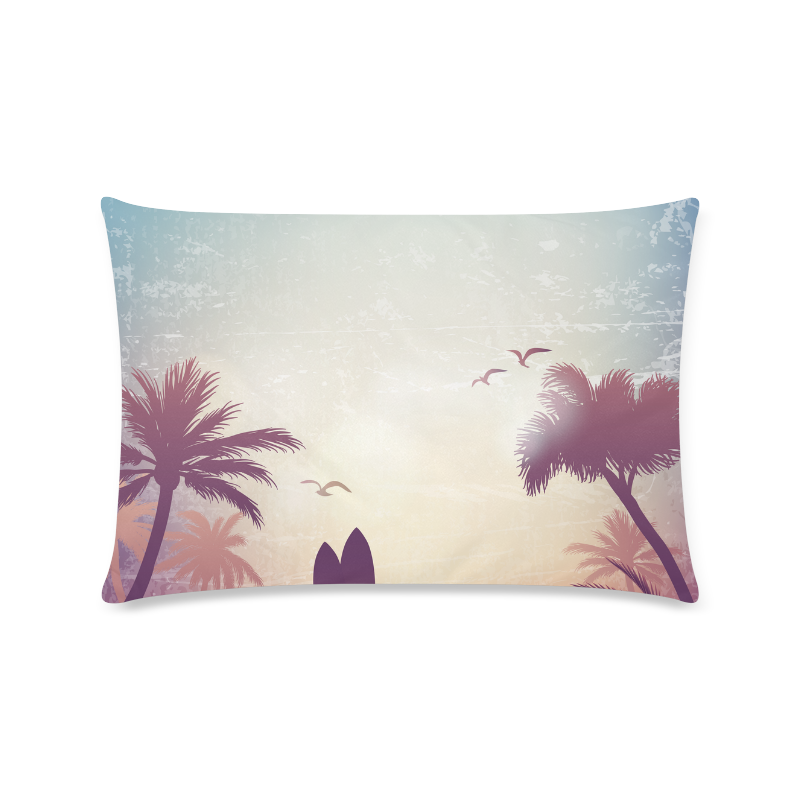 Tropical Summer Landscape Custom Rectangle Pillow Case 16"x24" (one side)