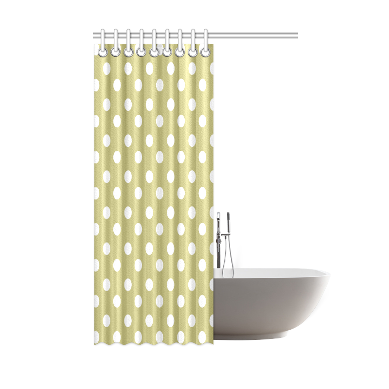 Olive Polka Dots Shower Curtain 48"x72"