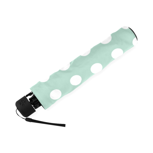 Aqua Polka Dots Foldable Umbrella (Model U01)