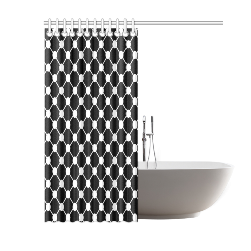 Black and White Trellis Dots Shower Curtain 60"x72"