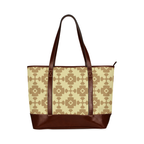 Earth Gold geometric Tote Handbag (Model 1642)