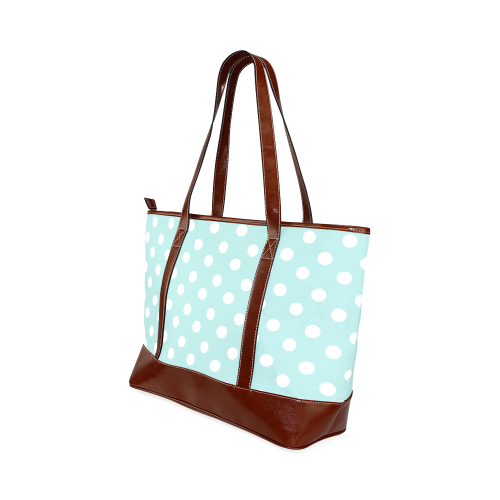 Light Blue Polka Dots Tote Handbag (Model 1642)