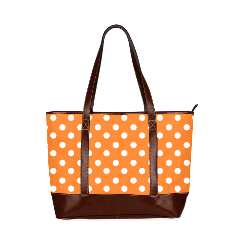 Orange Polka Dots Tote Handbag (Model 1642)