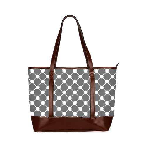 Charcoal Trellis Dots Tote Handbag (Model 1642)