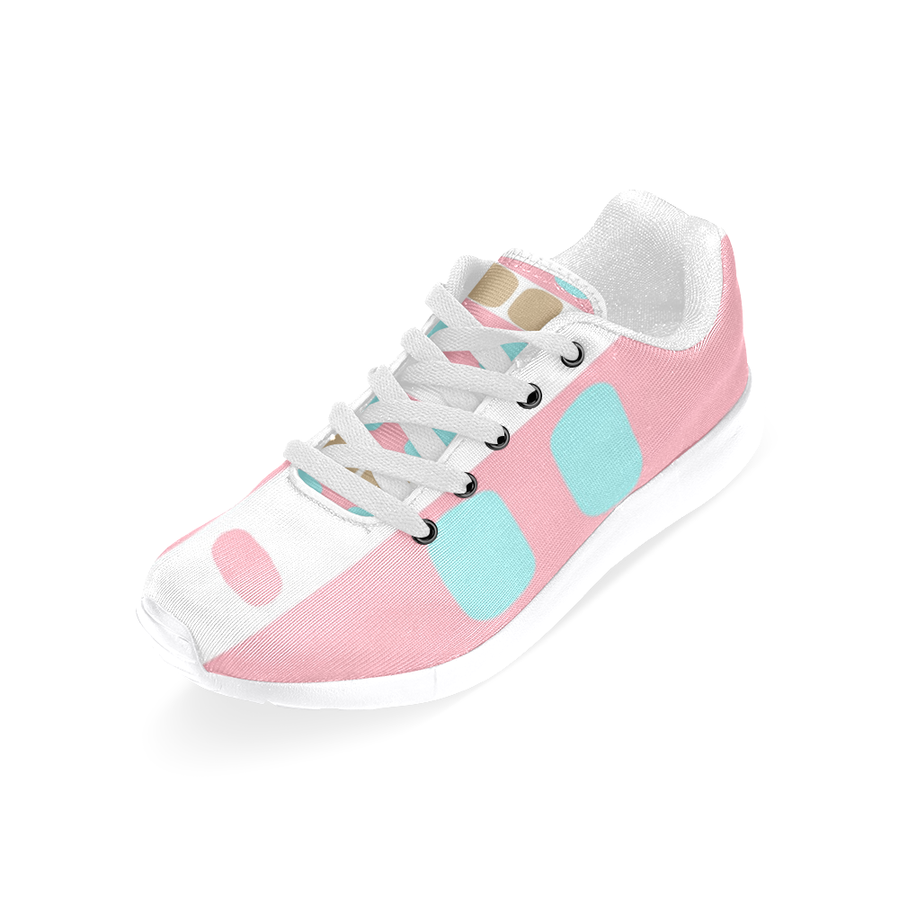 Running shoes -pastel stripes with dots Women’s Running Shoes (Model 020)