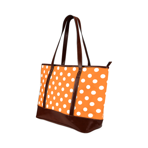 Orange Polka Dots Tote Handbag (Model 1642)