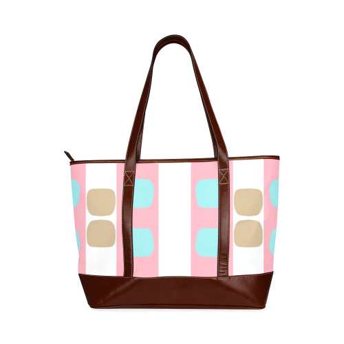 Tote bag -pastel stripes with dots Tote Handbag (Model 1642)