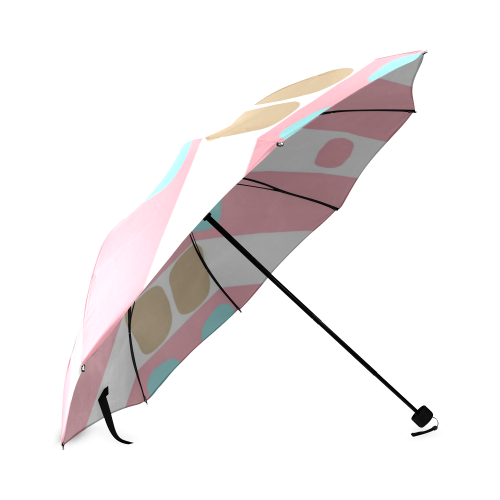 pastel stripes with dots umbrella Foldable Umbrella (Model U01)