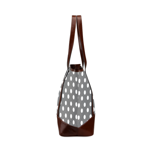 Gray Polka Dots Tote Handbag (Model 1642)