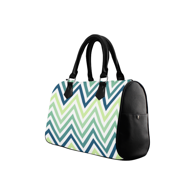 Teal Blue Mint Chevron Boston Handbag (Model 1621)