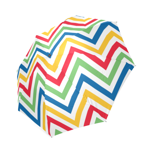 Green Red Chevron Foldable Umbrella (Model U01)