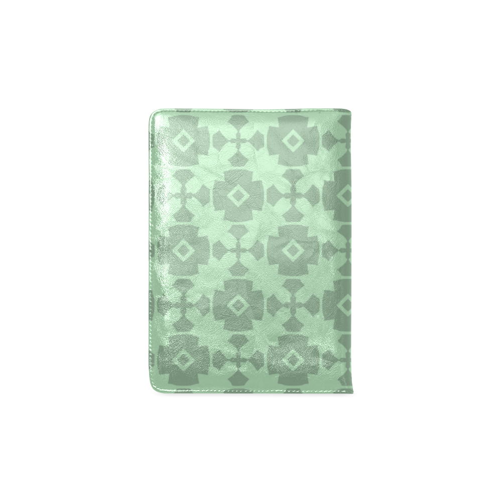 Mint Green Geometric Tile Pattern Custom NoteBook A5