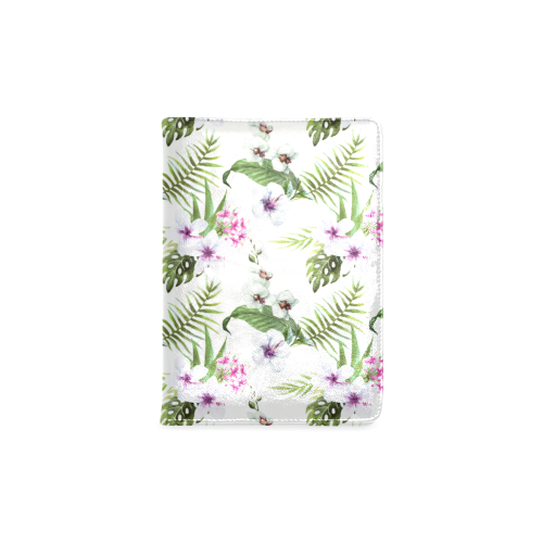 Tropical Hibiscus and Palm Leaves Custom NoteBook A5