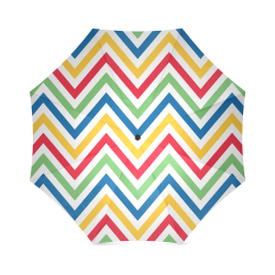 Green Red Chevron Foldable Umbrella (Model U01)