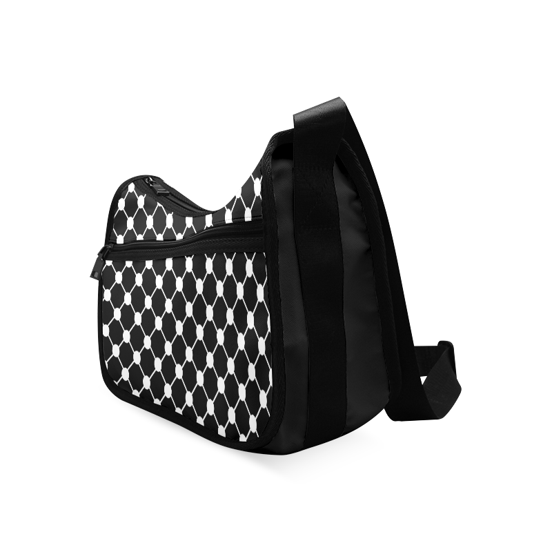 Black and White Trellis Dots Crossbody Bags (Model 1616)
