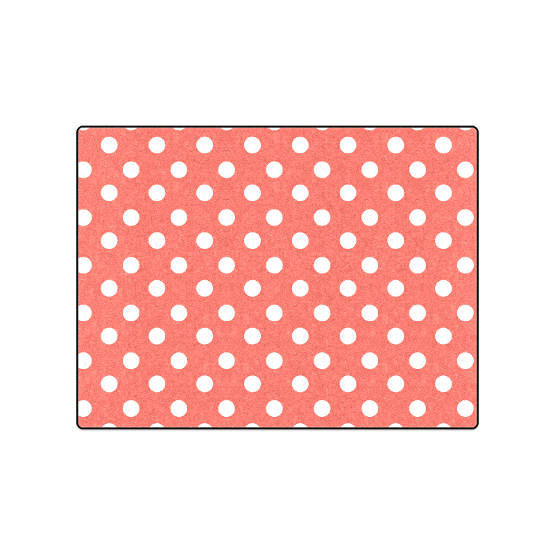Orange Red Polka Dots Blanket 50"x60"