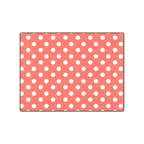 Orange Red Polka Dots Blanket 50"x60"