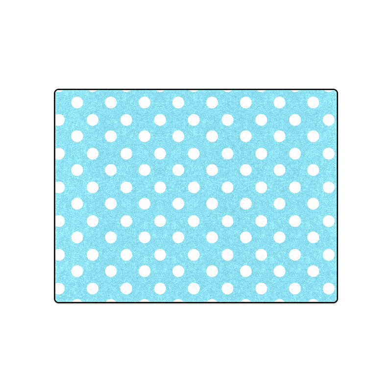 Cyan Polka Dots Blanket 50"x60"