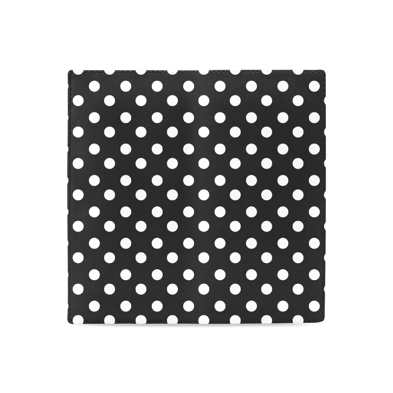 Black Polka Dots Women's Leather Wallet (Model 1611)