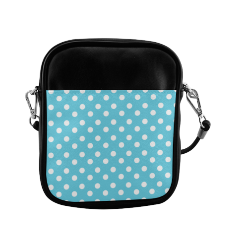 Cyan Polka Dots Sling Bag (Model 1627)