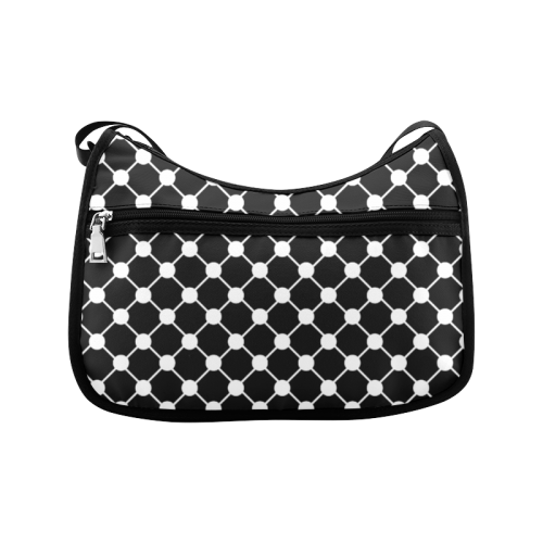 Black and White Trellis Dots Crossbody Bags (Model 1616)