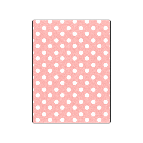 Coral Pink Polka Dots Blanket 50"x60"