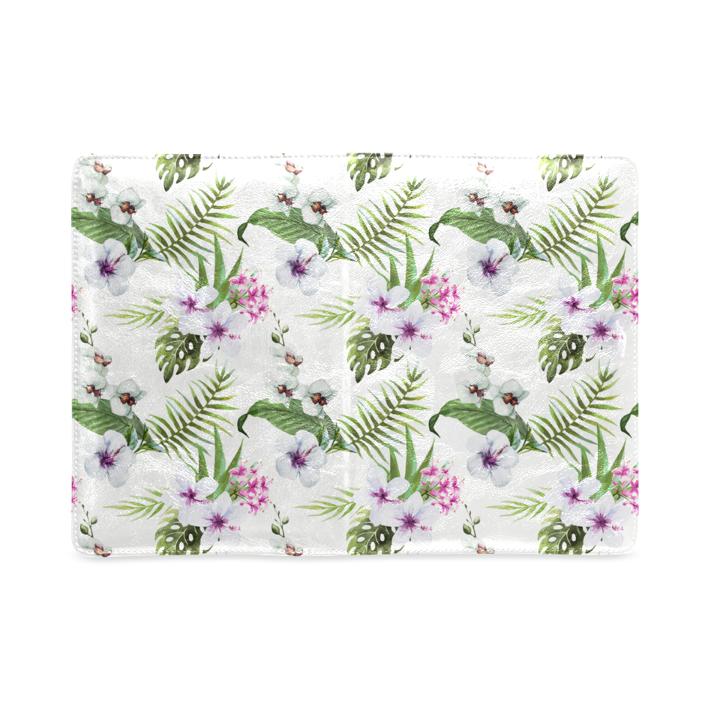 Tropical Hibiscus and Palm Leaves Custom NoteBook A5
