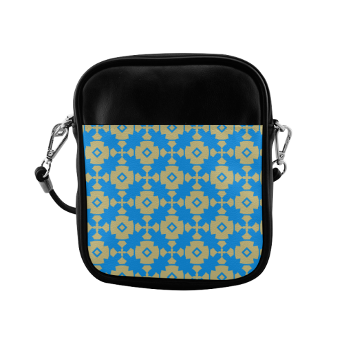 Blue Gold Geometric Sling Bag (Model 1627)