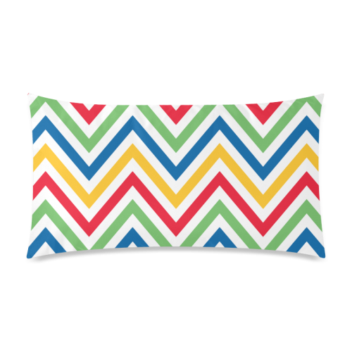 Green Red Chevron Rectangle Pillow Case 20"x36"(Twin Sides)