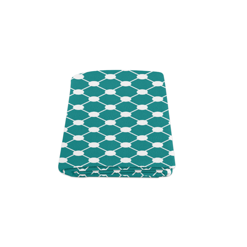 Teal Trellis Dots Blanket 50"x60"