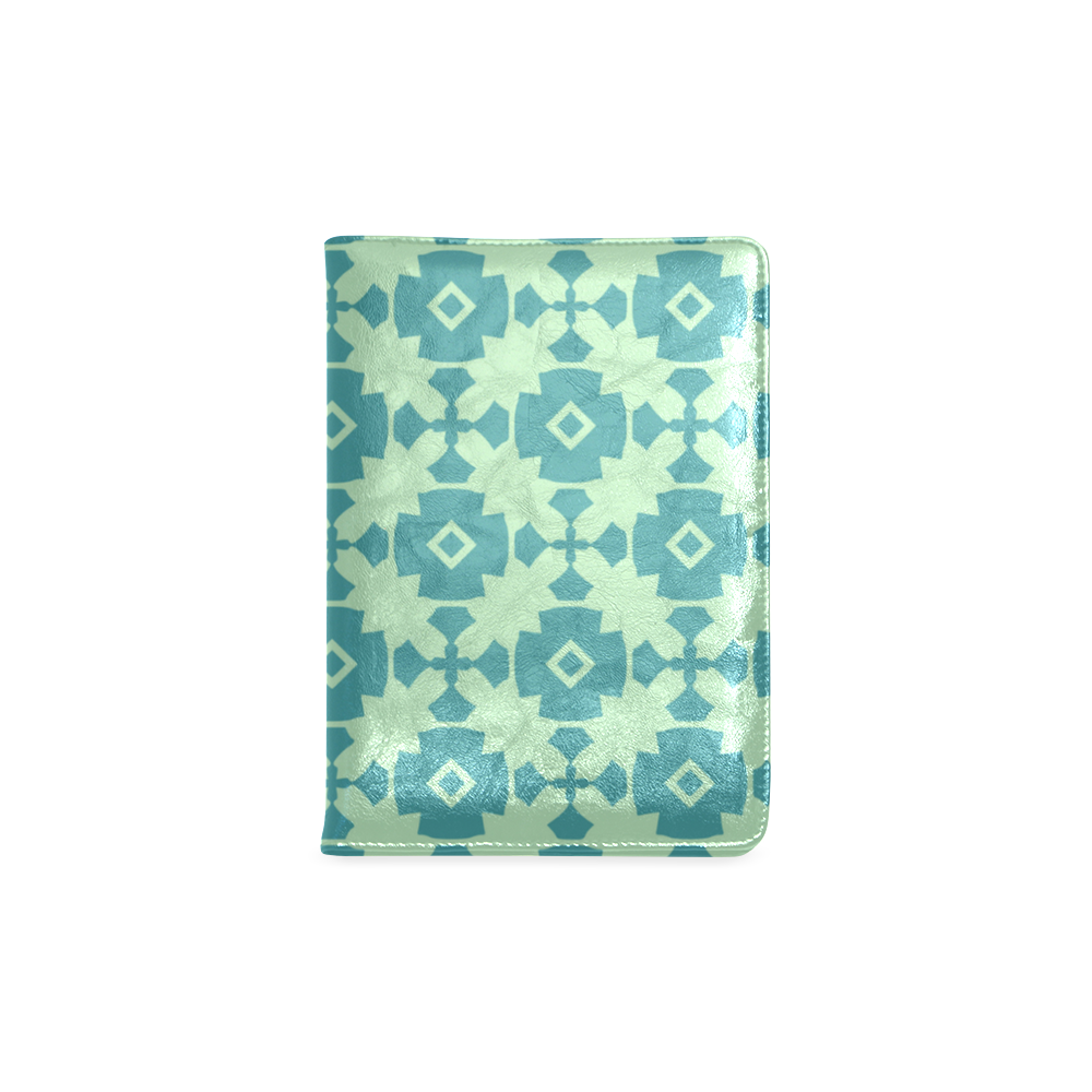 Teal Mint Geometric Tile Pattern Custom NoteBook A5