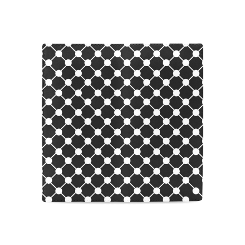 Black and White Trellis Dots Women's Leather Wallet (Model 1611)