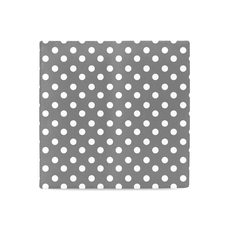 Gray Polka Dots Women's Leather Wallet (Model 1611)