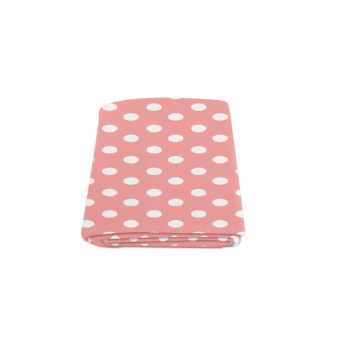 Coral Pink Polka Dots Blanket 50"x60"