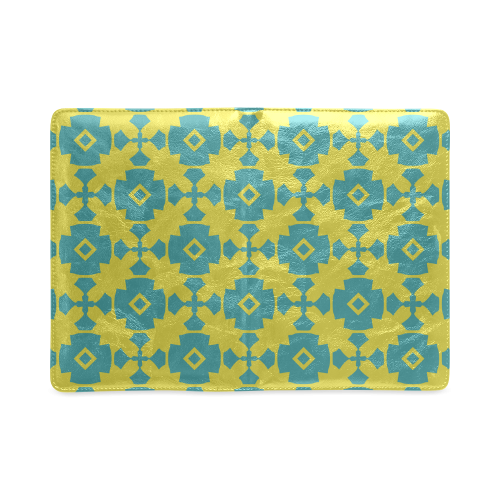 Yellow Teal Geometric Tile Pattern Custom NoteBook A5