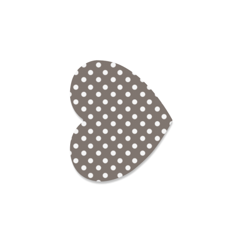 Beige Polka Dots Heart Coaster