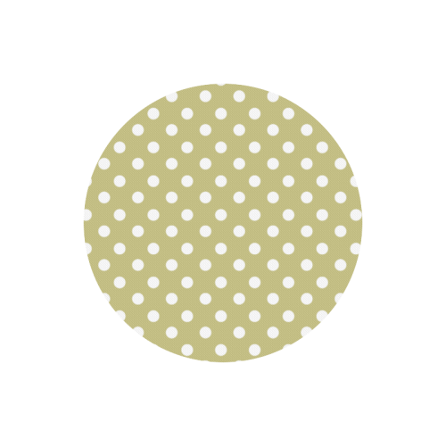 Olive Polka Dots Round Mousepad