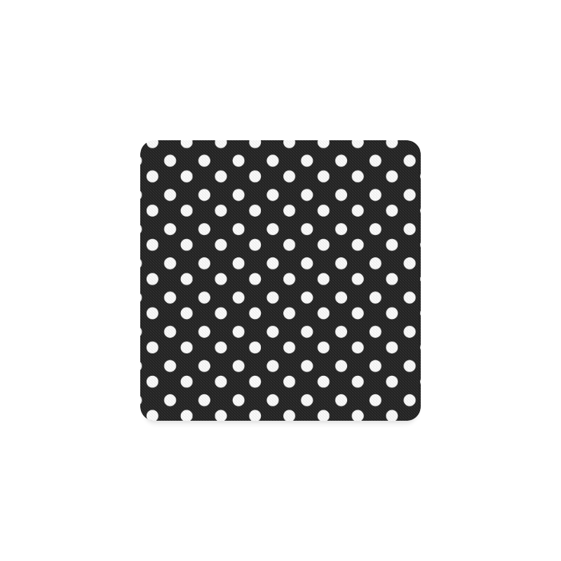 Black Polka Dots Square Coaster