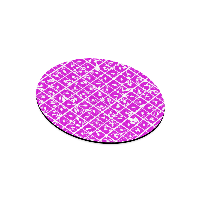 Pink Swirls Round Mousepad