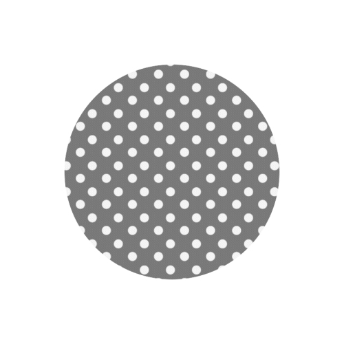 Gray Polka Dots Round Mousepad