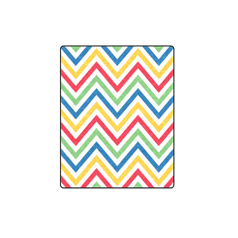 Green Red Chevron Blanket 40"x50"