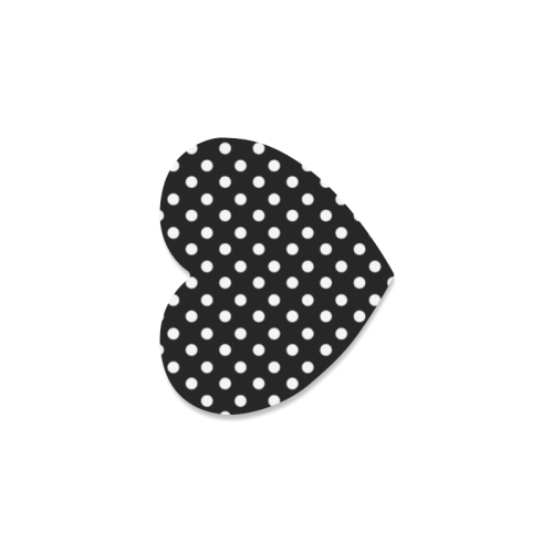 Black Polka Dots Heart Coaster
