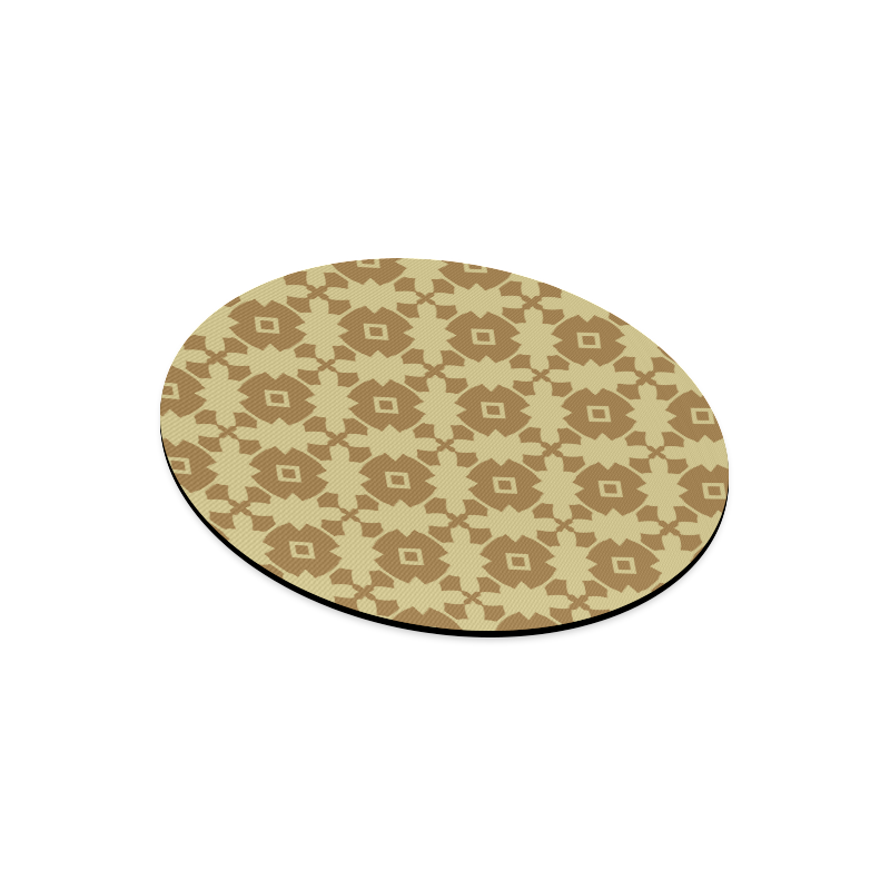 Earth Gold geometric Round Mousepad
