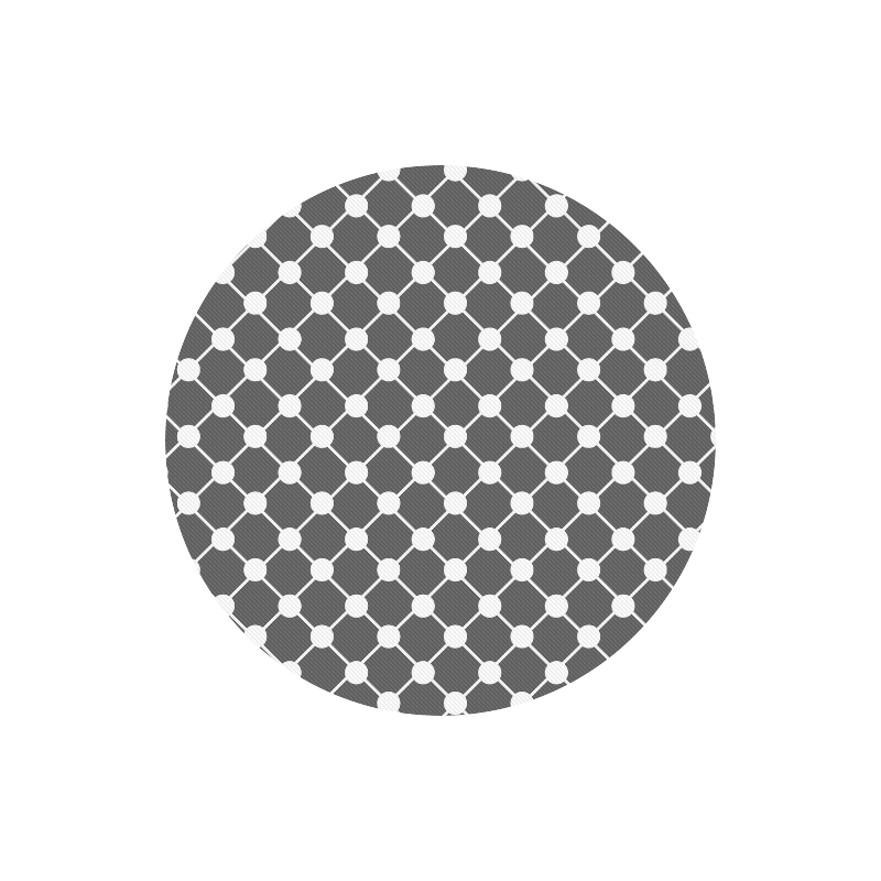 Charcoal Trellis Dots Round Mousepad