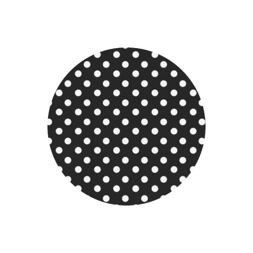 Black Polka Dots Round Mousepad