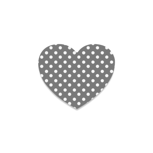 Gray Polka Dots Heart Coaster