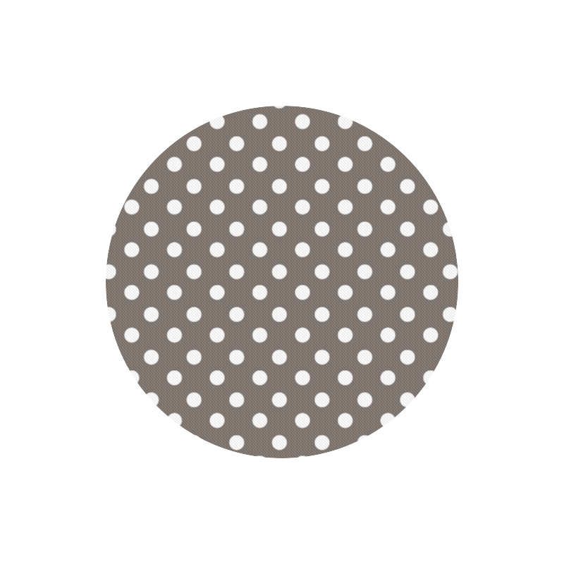 Beige Polka Dots Round Mousepad