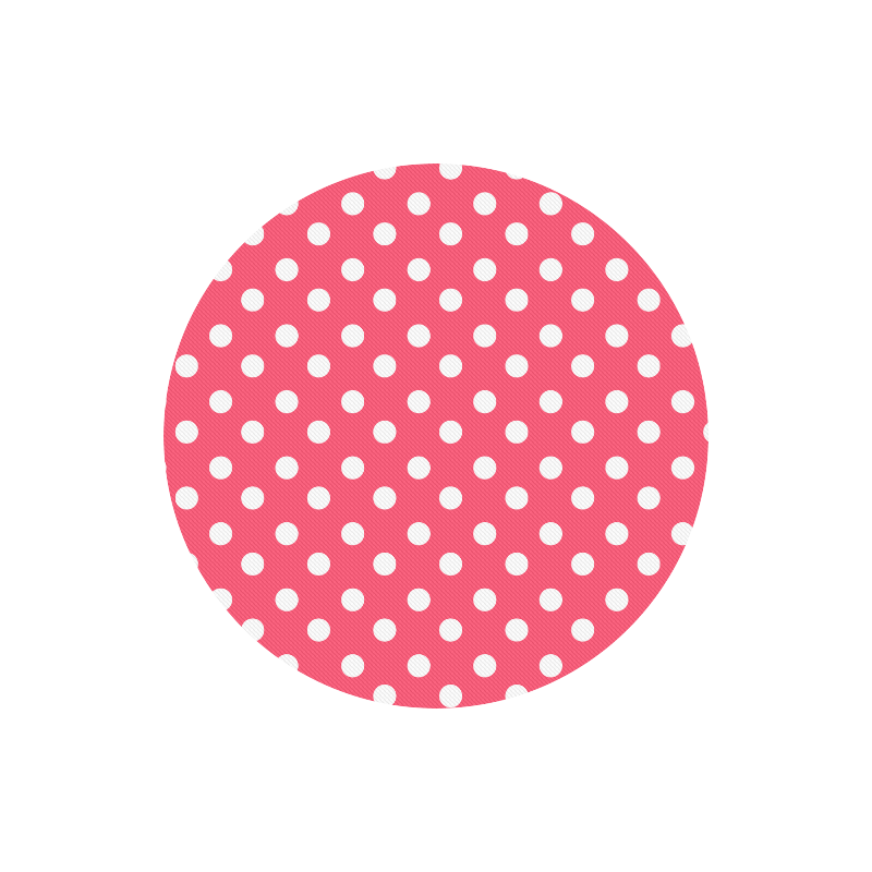 Indian Red Polka Dots Round Mousepad
